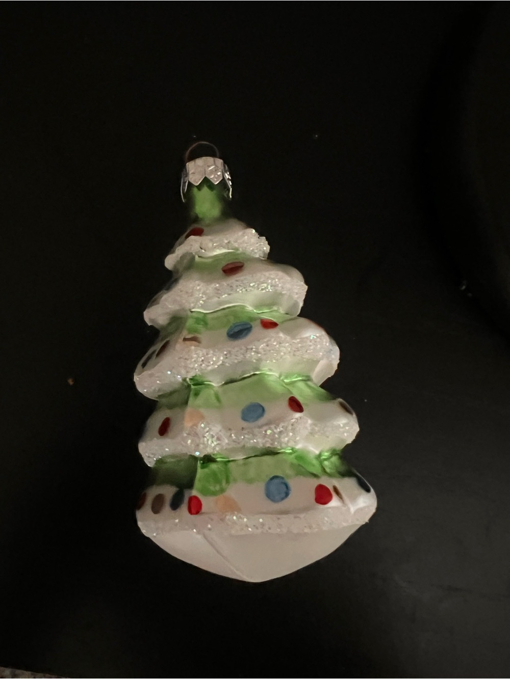 Vintage Green and White Christmas Tree Ornament